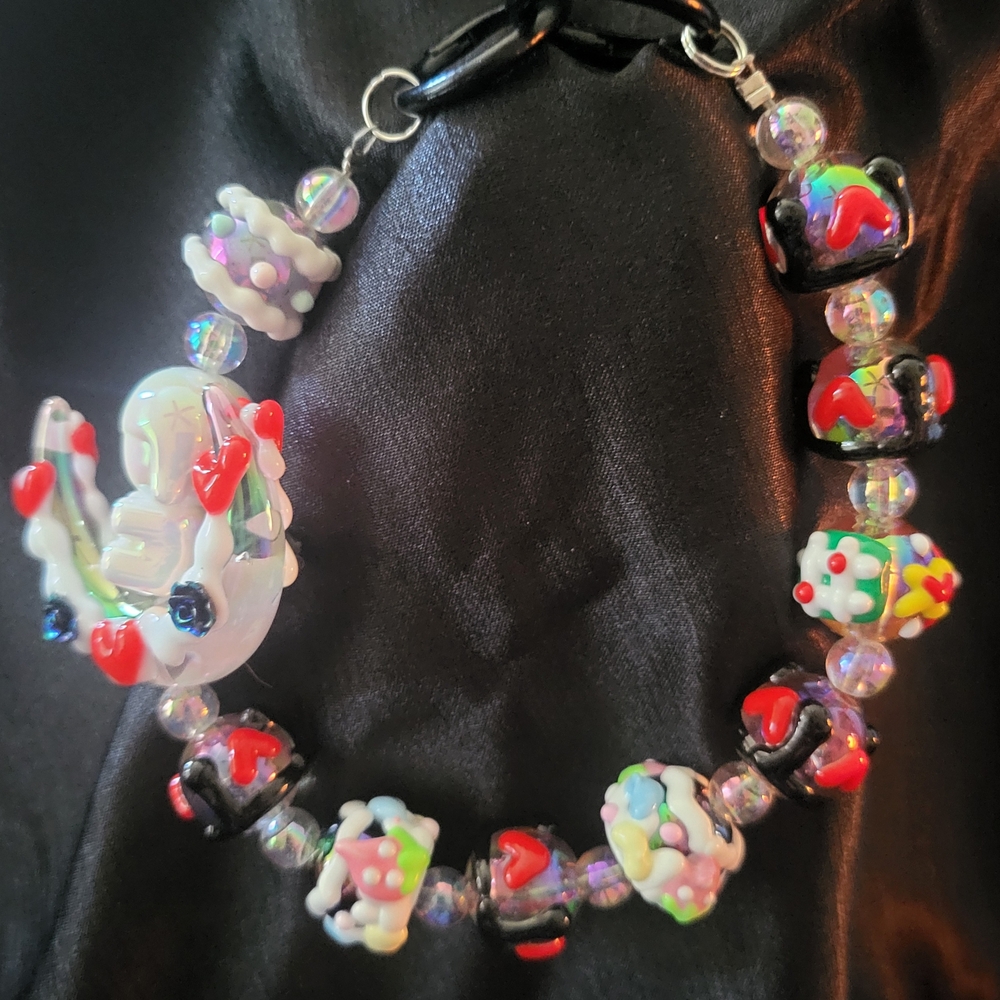 Colorful Beaded Child On The Moon Bag/Phone/Keychain Acc.